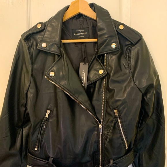 Haute Monde Black Leather Jacket - Picture 1 of 2
